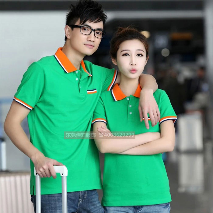 綠色夏季工作服短袖-實拍1