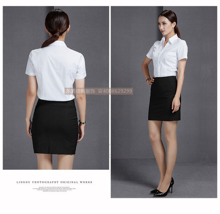 優質辦公室女士短袖襯衫-細節展示